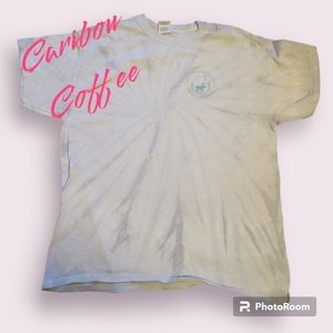 Caribou Coffee unisex grey tie dye shirt